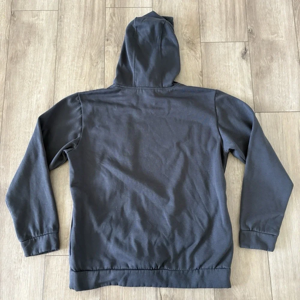Adidas Gray Fleece Pullover Hoodie Zip Pocket Hooded Long Sleeve Regular Men's L